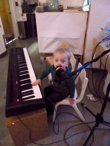 Child making shadow with his voice