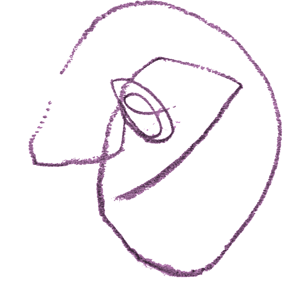 purple swirl drawing by a child