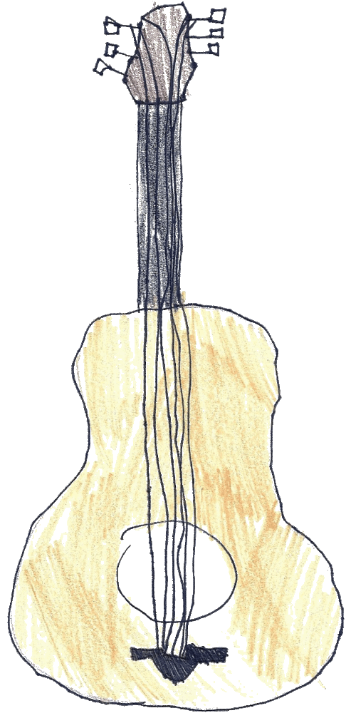 child drawn acoustic guitar