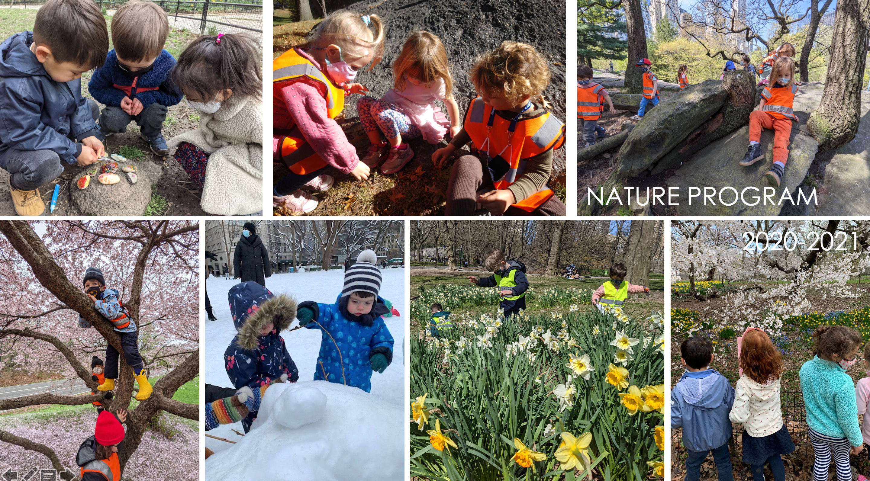 collage of children playing outside