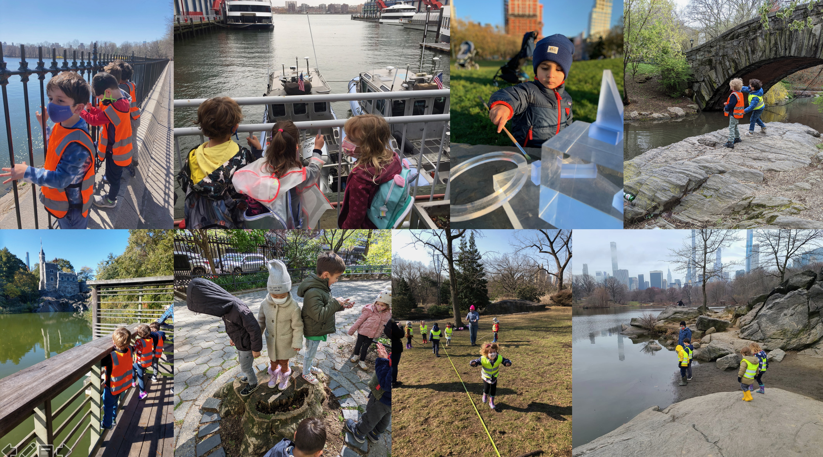 collage of children playing outside